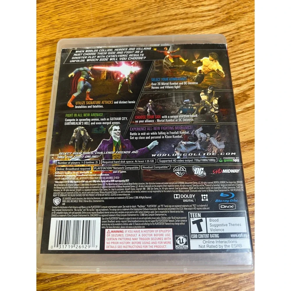 Mortal Kombat vs DC Universe Sony PlayStation 3 PS3 Fighting Game Batman Joker